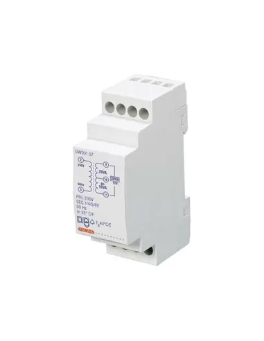 Transformateur Gewiss pour sonneries 10va t p 230v 2 modules gw96423