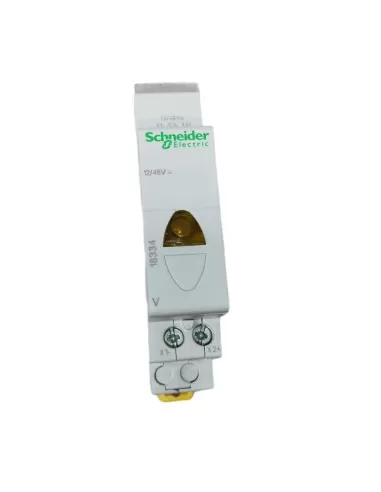 Lampe de présence sur secteur Schneider 18334 avec diffuseur jaune 12-48v