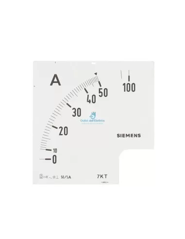 Báscula Siemens 7kt90051y para amperímetro 96x96mm de 0-50a