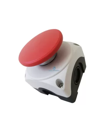 Lovato lpzp1b810 grey button panel with mushroom button (2nc)