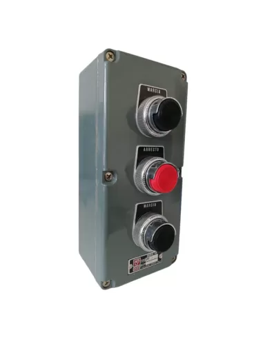 Panneau de boutons métalliques Cema pt3 avec 3 boutons start-stop-start