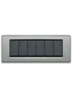 Ave placca zama45 metallo 6 moduli nichel 45p96nc serie zama