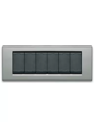 Plaque métallique Ave zama45, 6 modules, nickel 45p96nc, série zama