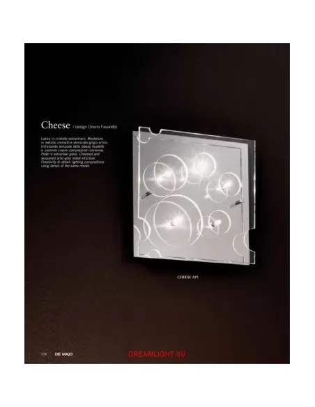 Lámpara de pared de cristal cromado De majo 0chee0a05 cheese//a5//p5