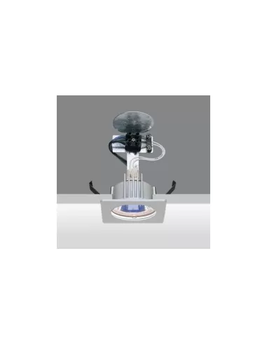 Spot Iguzzini laser encastrable carré fixe gris 50w 12v gu5 3 ø75x113 3 8003 015 0