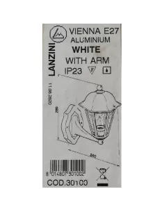 Lanzini 30100 vienne bras blanc tout 100w e27