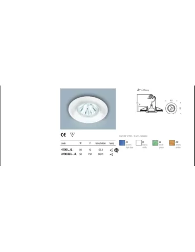 Nobile 4106//tr//l fixed recessed spotlight dichroic 50mm s//l