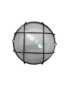 Round Prism 100 Black Ceiling Light with Grid E27 60W IP44 005148