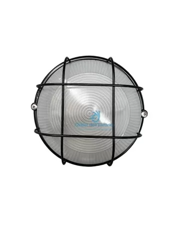 Prisma round 100 plafón negro con rejilla e27 60w ip44 005148