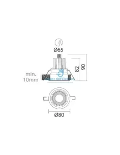 I-led arent 1 recessed spotlight d 77 fixed round nikel 6 led 2w 500ma ip40 l warm 70° s//alim 88203n70 2