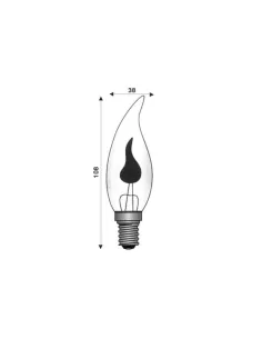 Wimex oszillierende Lampe 3 W 230 V Flammeneffekt Windstoß 4500110 transparent