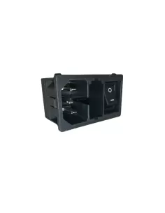 Schurter panel plug c14 10a 250v black snap-in l n pe km00 1205 11