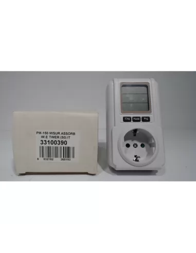 Lafayette PM-150 power meter and timer, Schuko plug and socket 33100390