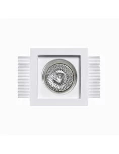 Neoluce 0028 quadratische Gipseinbauleuchte ohne Glas 85x85 h30 gu10