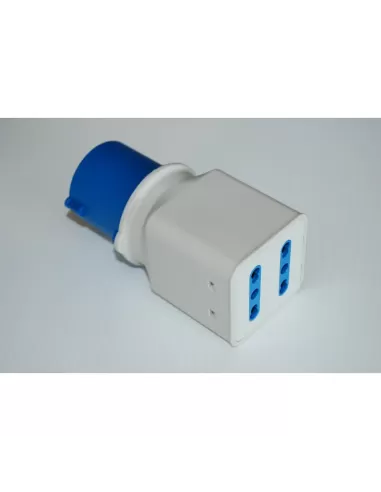 CEE-Steckeradapter 220 V 2 P auf 16 A Ausgang 2 zivile Bypass-Steckdosen