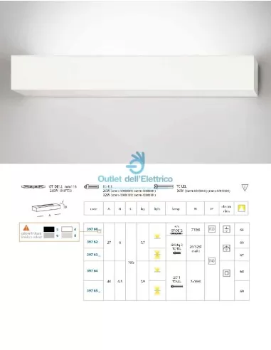 Targetti 397624 Net Single-Emission-Wandleuchte 32 W GX24Q-3 Weiß IP40