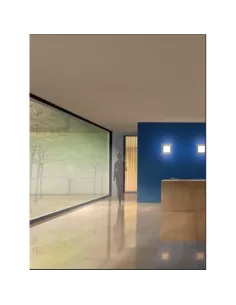 Trois luminaires a598 29 cadre 37 mural plafond es-e 2x26w électrique verre blanc aluminium 2