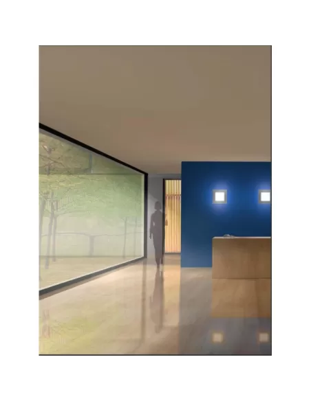 Trois luminaires a598 29 cadre 37 mural plafond es-e 2x26w électrique verre blanc aluminium