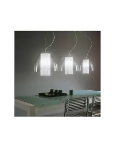 Suspension Lulu en cristal clair avec perles à franges 1x75w e27 2