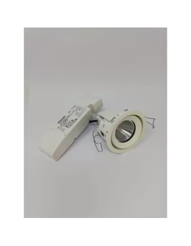 Spot encastré laser blanc Iguzzini Orient Frame LED 1x10W blanc chaud 3000°K diam 75 flood 3 p408 701 0