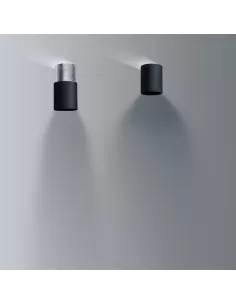 Leucos 0302254380002 dot pl negro e27 plafón