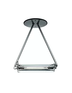 Suspension Fontana Arte AT1S300TRCR Scintilla Chrome 1 x 230 W R7S avec 2 verres transparents