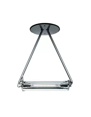 Suspension Fontana Arte AT1S300TRCR Scintilla Chrome 1 x 230 W R7S avec 2 verres transparents