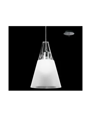 Gemma s1d cône de suspension décentralisée sphère transparente en cristal sablé e27 75W