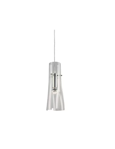 Suspension Terzani Nautilus, verre transparent, structure chromée, 60 W E14