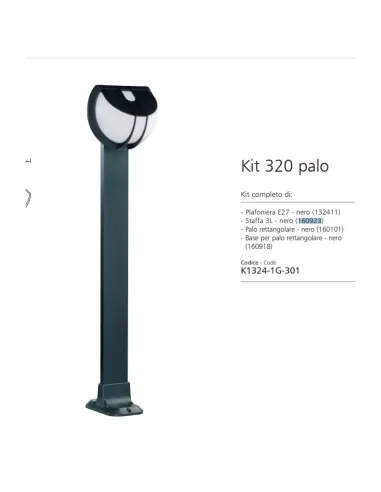 Support Ivela 160923 3L pour séries 310/320, noir