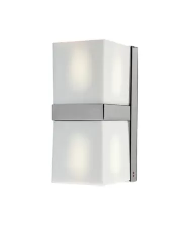 Applique murale Fabbian Cubeto 2x60w g9 cristal structure chromée double émission 19,2x8x10,2cm