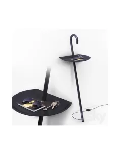 Martinelli Luce 2289 Clochard floor lamp, direct light, LED, black table lamp, plug-in power supply