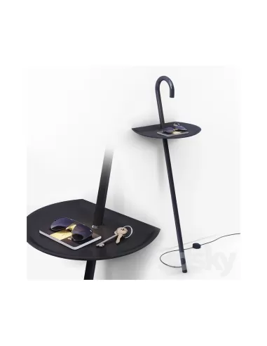 Lampadaire Martinelli Luce 2289 Clochard, éclairage direct, LED, lampe de table noire, alimentation secteur