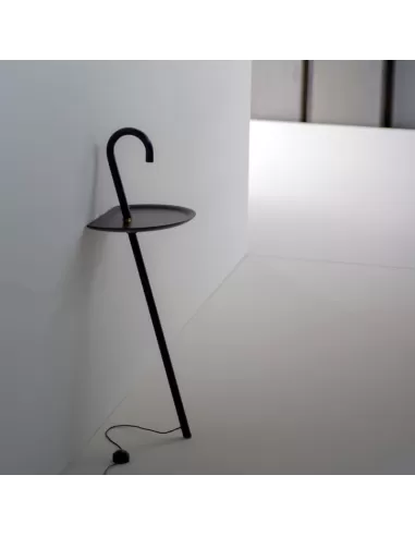 Martinelli luce 2289 lampada da terra clochard luce diretta led tavolino nero alimentazione a spina