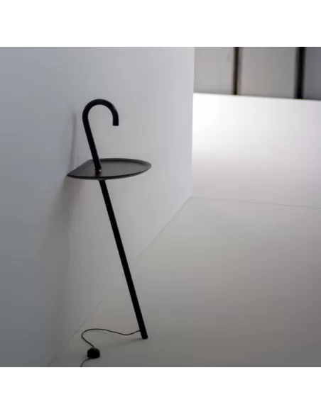 Lampadaire Martinelli Luce 2289 Clochard, éclairage direct, LED, lampe de table noire, alimentation secteur