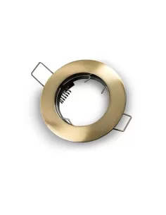 Fixed round recessed spotlight with 60mm hole, satin gold portal