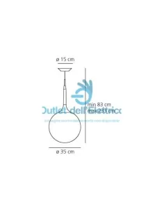Suspension Artemide 1052010a/1 de remplacement pour Castore 350 2