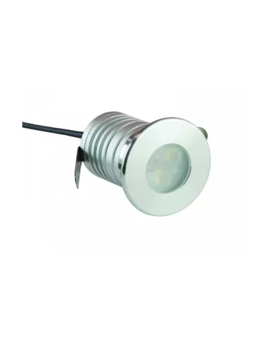 Spot LED encastré 1x3w blanc chaud 24v CC IP68 anneau en acier inoxydable avec boîtier