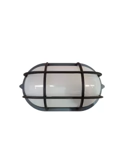 Suspension lumineuse 4598ne ovale marine antivandale 2x9w avec grille noire