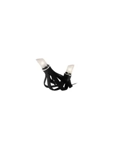 Terzani 0h27bg2a1 doduo lampe de table 2x40w e14 verre sablé noir