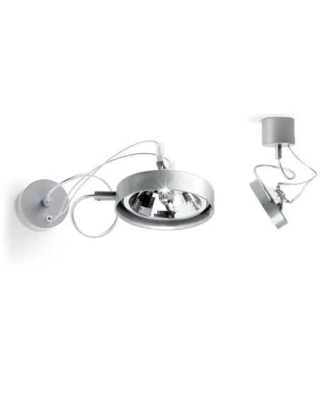 Applique murale filaire Inside 36052100, 1xqr111 75w gris transf incl 48002083