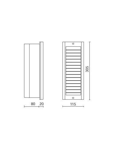 Side e8079 external recessed green plc18 vertical halogen