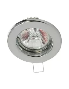 Arkos 350c round recessed light, polished chrome, with glass, IP65, F70, GU5.3, 12V