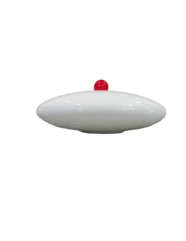 La luce l90 046 tiziano plafón diam 58 cristal blanco y rojo 2x100e27