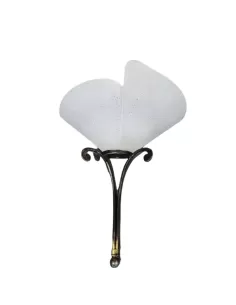 Applique murale Rossini a 956 30 en fer et verre avec découpe sablée, 1 x E27, 60 W