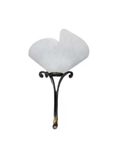 Rossini a 956 30 iron and glass wall lamp with sandblasted cutout 1xe27 60w