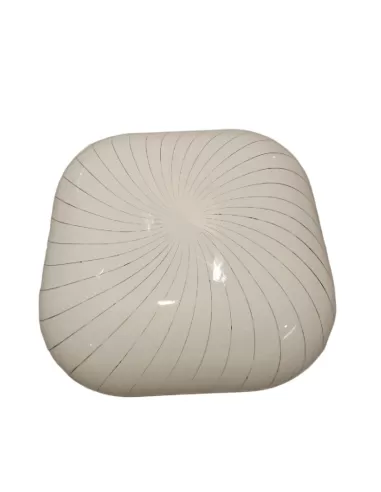 Plafonnier Novalux a4111//t 2 x 60 W E27, écran blanc avec lignes transparentes