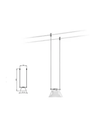Mizar 6321-60 side-p suspensión metal y cristal 50w cromo//transparente