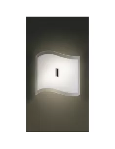 Leucos 049303 onda 37 p pl wall ceiling lamp 2xe27 75w amber glass chrome