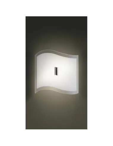 Leucos 049303 onda 37 p pl lampada parete soffitto 2xe27 75w vetro ambra crom